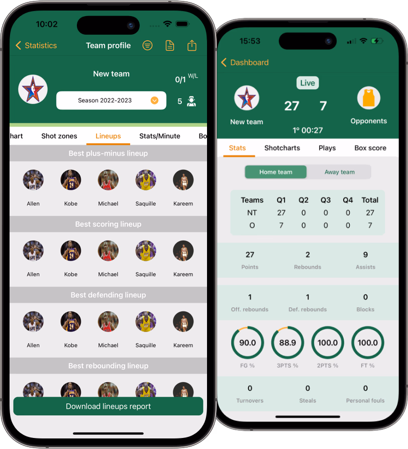 Stats tracking app for clubs, teams, and coaches